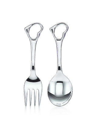Children&#039;s table silver set, spoon and fork 